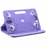 Wholesale Universal 7 inch 360 Premium Flip Leather Tablet Case (Purple)